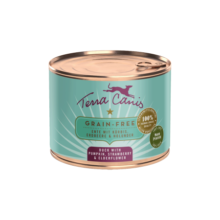 CAINI - Terra Canis Grain Free Duck 200g (Rață cu dovleac, căpșuni și flori de soc)