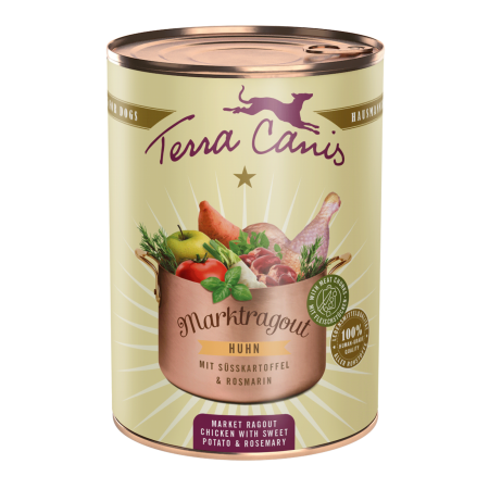 CAINI - Terra Canis Marktragout Chicken 385g(Pui cu cartofi dulci și rozmarin)