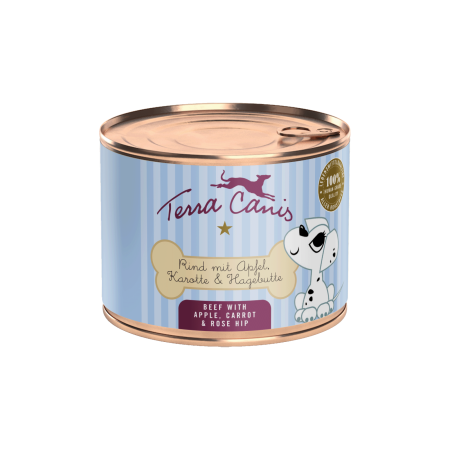CAINI - Terra Canis Puppy Beef 200g (Vită cu măr, morcov și măceș)