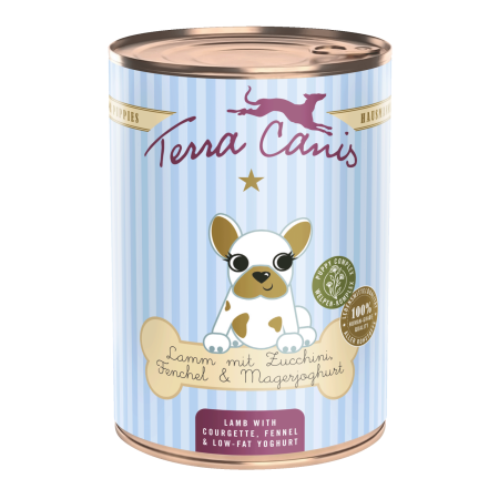 CAINI - Terra Canis Puppy Lamb 400g (Miel cu dovlecel, fenicul și iaurt degresat)