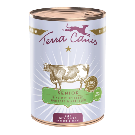 CAINI - Terra Canis Senior Beef 400g ( Carne de vită cu țelină, caise și ierburi medicinale )