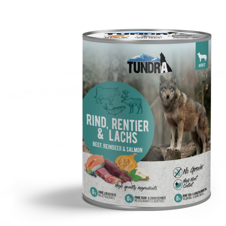 HRANA UMEDA - Tundra Dog Beef, Reindeer & Salmon 800g (vită, ren & somon) Hrana Umeda Caini