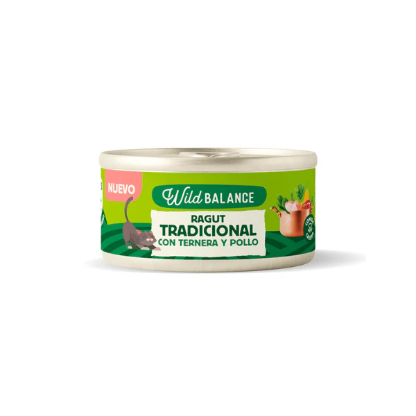 HRANA UMEDA - Wild Balance Cat Traditional Ragout Beef and Chicken 80g (Vita si Pui)