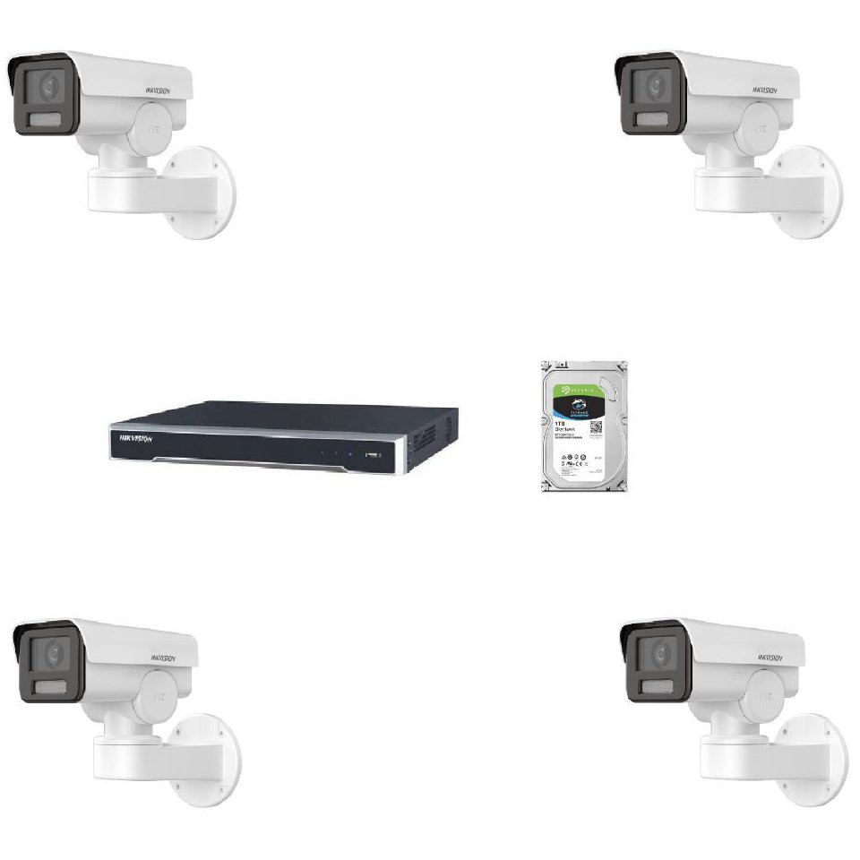 Kit 4 camere de supraveghere Hikvision IP PTZ, zoom optic 4x, miscare motorizata stanga - dreapta / sus - jos, rezolutie 4 Megapixel, IR 50m, IP67 [5]