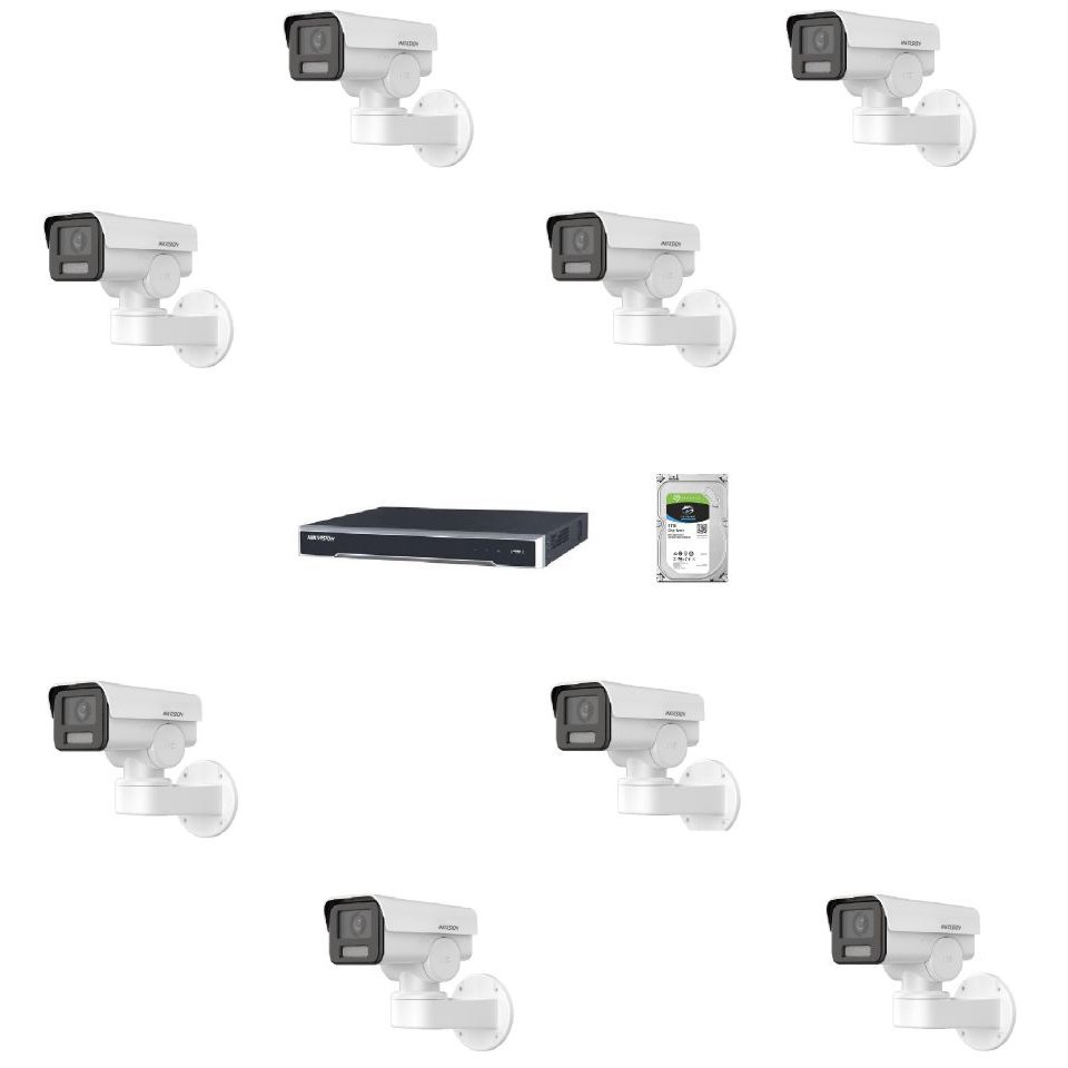 Kit 8 camere de supraveghere Hikvision IP PTZ, zoom optic 4x, miscare motorizata stanga - dreapta / sus - jos, rezolutie 4 Megapixel, IR 50m, IP67 [5]