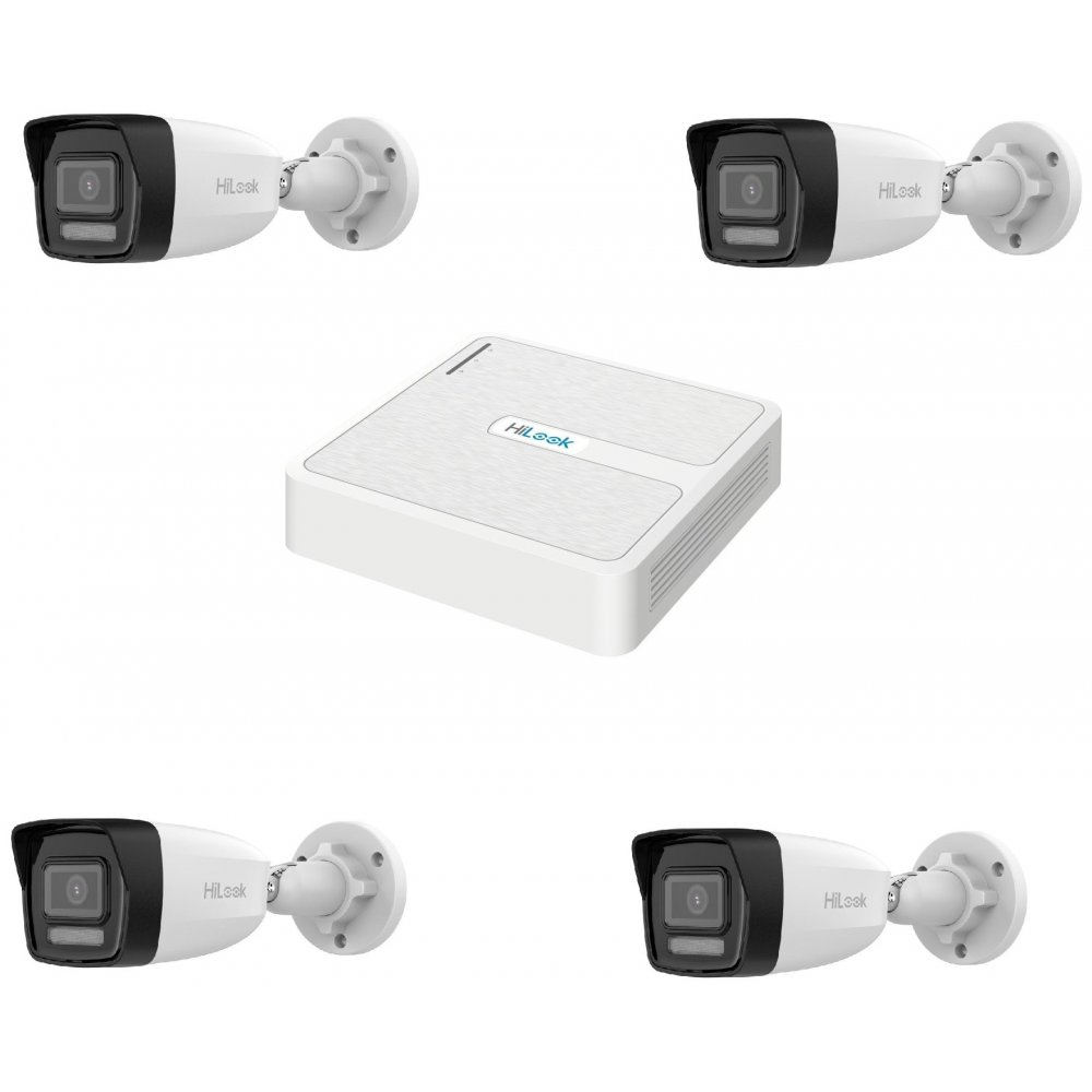 Kit NVR 4 canale cu 4 camere IP 4MP, lentila 2.8mm, Dual light 30m, microfon, PoE, IP67 [2]