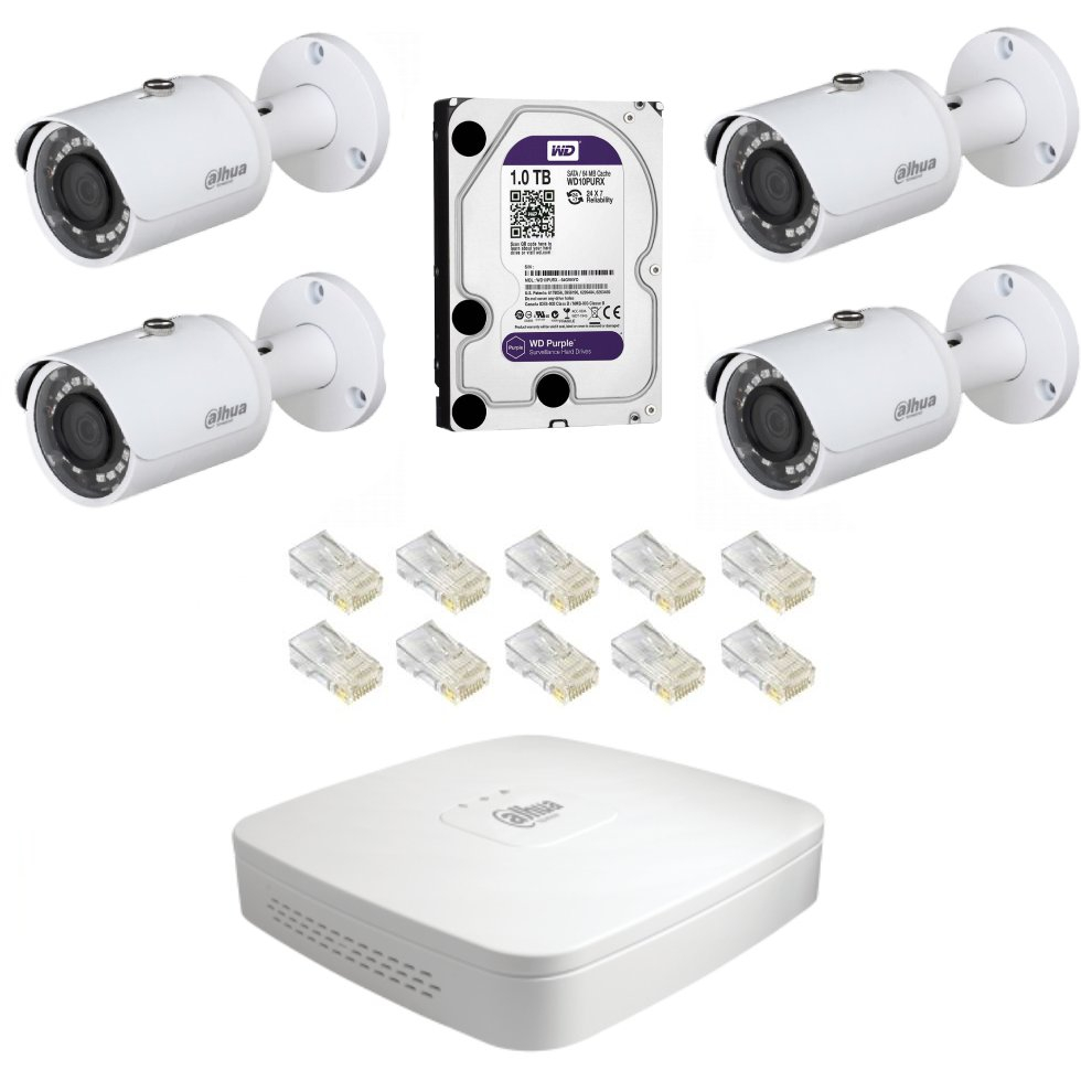 Sistem de supraveghere IP Dahua DH-4CEXT30MIP-2MS cu 4 camere bullet de 2MP, fara PoE [2]