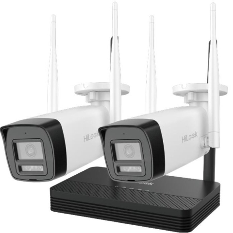 Kit 2 camere Wifi cu NVS HiLook IKS-2044BH-PH/W, 4MP, lentila 2.8mm, IR 30m, microfon si difuzor, detectie miscare [0]