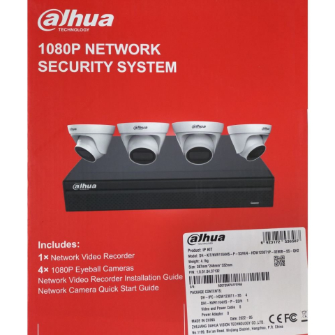 CAMERE DE SUPRAVEGHERE - KIT 4 camere dome IP Dahua KIT/NVR1104HS-P-S3/H/4-HDW1230T1P-0280B-S5-QH2