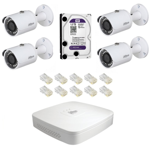 Sistem de supraveghere IP Dahua DH-4CEXT30MIP-2MS cu 4 camere bullet de 2MP, fara PoE [1]