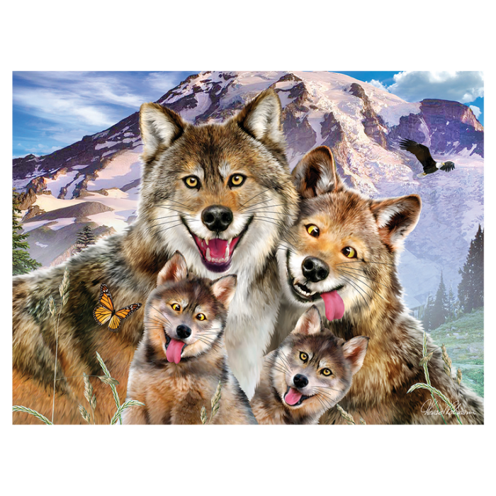 Puzzle GITD Lup Selfie 100 buc 38x28,5 cm [1]