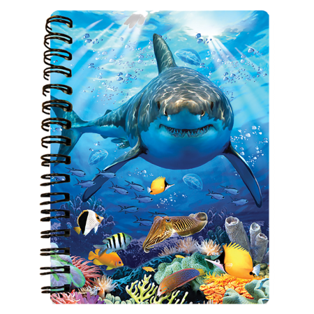 Caiete 3D - Caiet 3D Marele Rechin Alb 10,5x14,5 cm