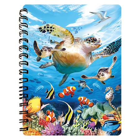 Caiete 3D - Caiet 3D Recif de corali/Țestoase 10,5x14,5 cm