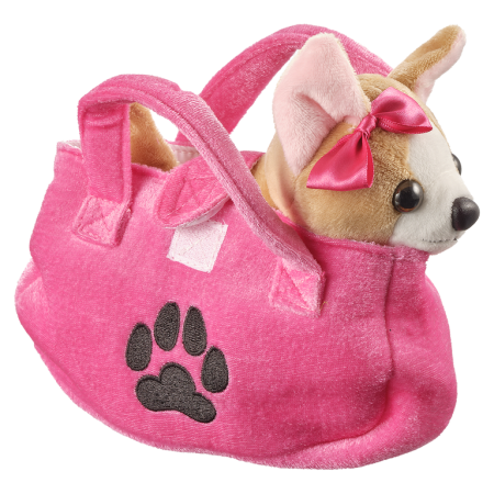 Girly - Chihuahua in geanta roz cu amprenta de 17 cm