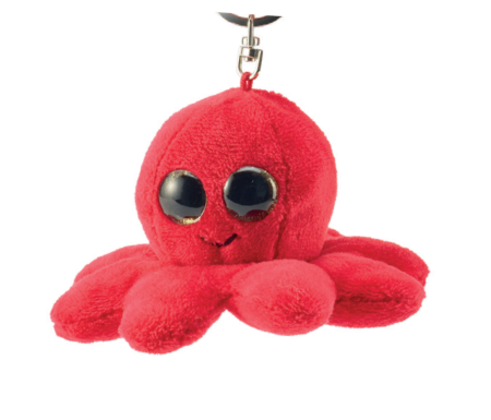 Animale marine - Glitter breloc caracatita rosie 9 cm