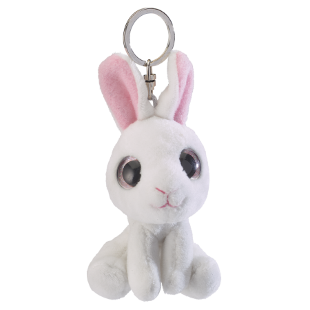 Glitter Keychains - Glitter breloc Iepure alb 9 cm