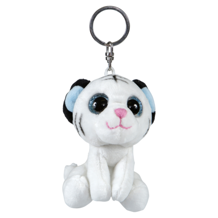 Glitter Keychains - Glitter breloc Tigru alb 9 cm