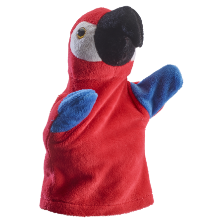Pasari - Papusa de mana Papagal rosu 24 cm
