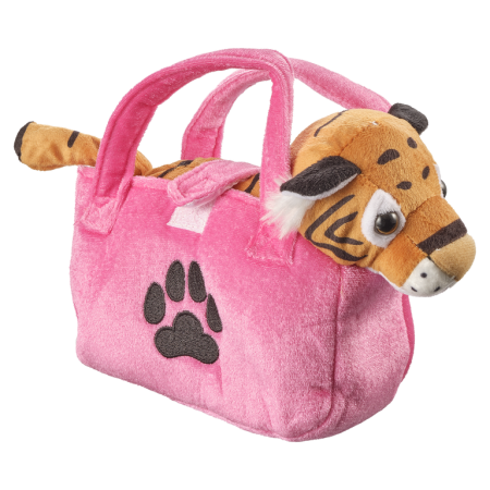Girly - Tigru in geanta roz cu amprenta 17 cm