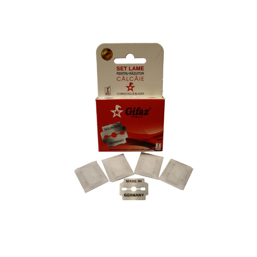 Rezerve lame pentru razuitor din inox pentru pielea calcaielor, 5 buc, Gifaz Italy [2]