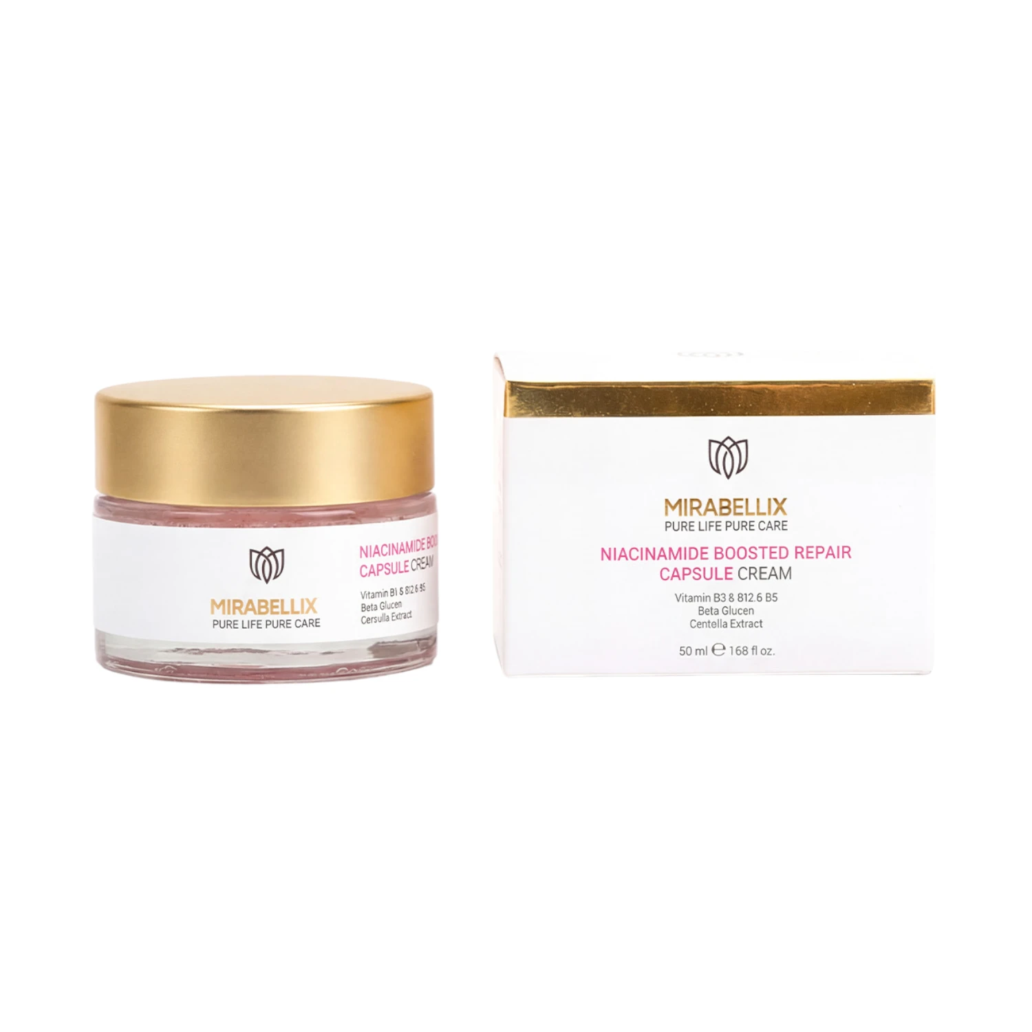 Frumusete & Ingrijire - MIRABELLIX Crema Reparatoare cu Capsule si Niacinamida, Complex de Vitamine B, 50 ml