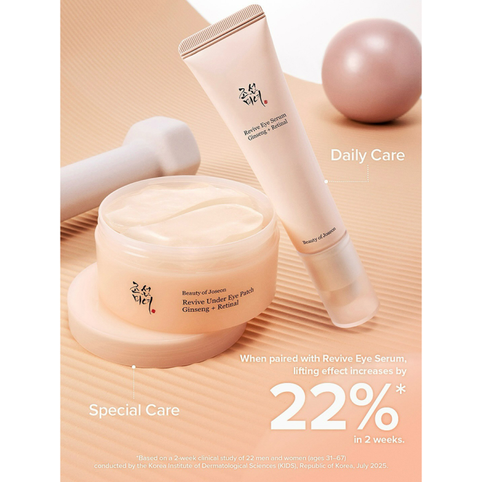 BEAUTY OF JOSEON Revive Under Eye Patch Ginseng + Retinal (60 buc) – Benzi hidratante cu retinal și ginseng pentru reducerea ridurilor și regenerarea zonei ochilor [9]