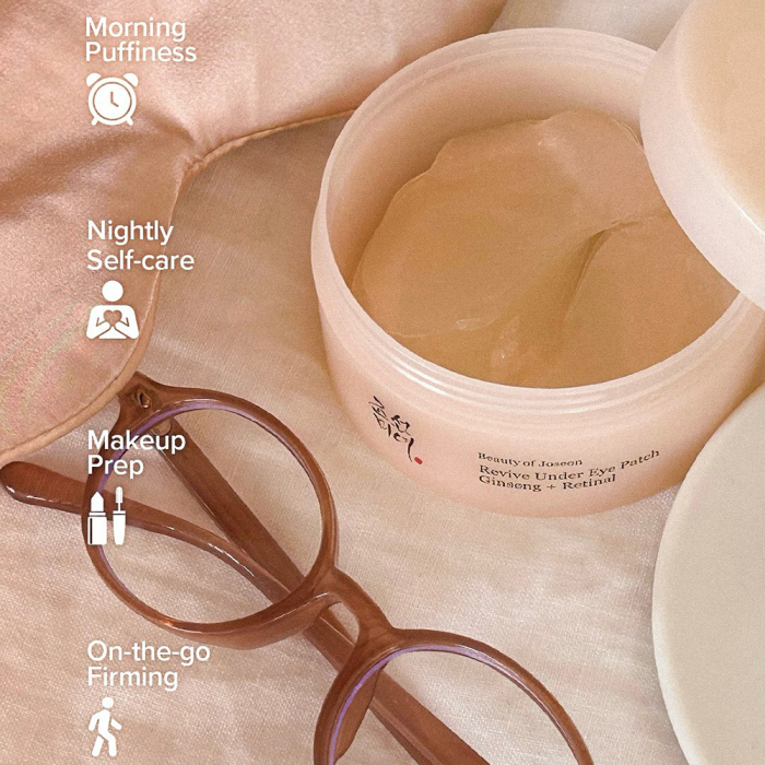 BEAUTY OF JOSEON Revive Under Eye Patch Ginseng + Retinal (60 buc) – Benzi hidratante cu retinal și ginseng pentru reducerea ridurilor și regenerarea zonei ochilor [4]