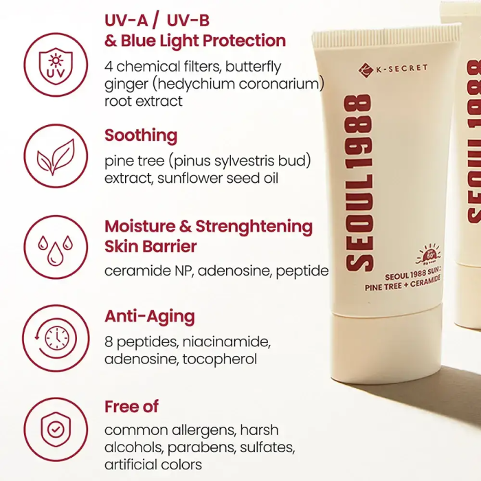 KSECRET Seoul 1988 Sun Pine Tree + Ceramide (50 ml) – Cremă de față cu extract de muguri de pin și Ceramida NP pentru calmarea pielii și repararea barierei naturale [6]