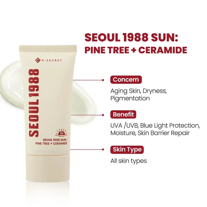 KSECRET Seoul 1988 Sun Pine Tree + Ceramide (50 ml) – Cremă de față cu extract de muguri de pin și Ceramida NP pentru calmarea pielii și repararea barierei naturale [5]