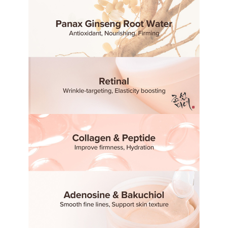 BEAUTY OF JOSEON Revive Under Eye Patch Ginseng + Retinal (60 buc) – Benzi hidratante cu retinal și ginseng pentru reducerea ridurilor și regenerarea zonei ochilor [5]