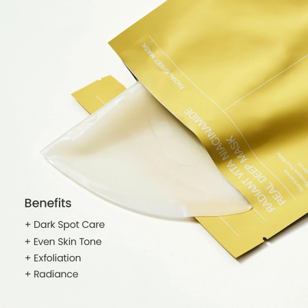 BIODANCE Radiant Vita Niacinamide Real Deep Mask (34 g) – Mască cu Niacinamidă și Glutatione pentru uniformizarea tonului pielii, luminozitate și reducerea vizibilă a petelor pigmentare [2]