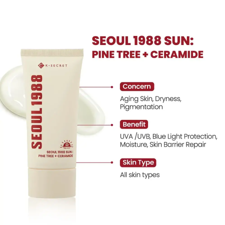 KSECRET Seoul 1988 Sun Pine Tree + Ceramide (50 ml) – Cremă de față cu extract de muguri de pin și Ceramida NP pentru calmarea pielii și repararea barierei naturale [4]