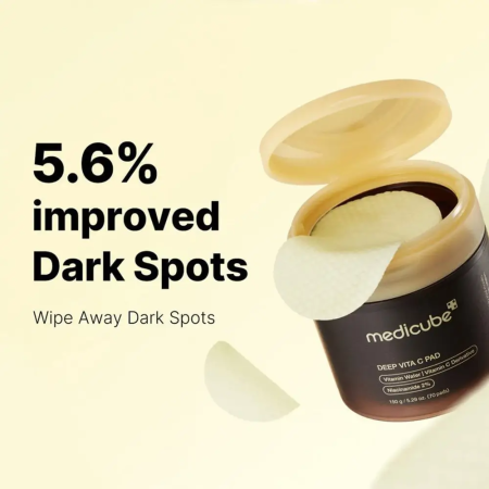 MEDICUBE Deep Vita C Pad (70 buc) – Dischete tonice cu Vitamina C și extract de cătină pentru estomparea petelor pigmentare, uniformizarea tenului și luminozitate instantanee [2]