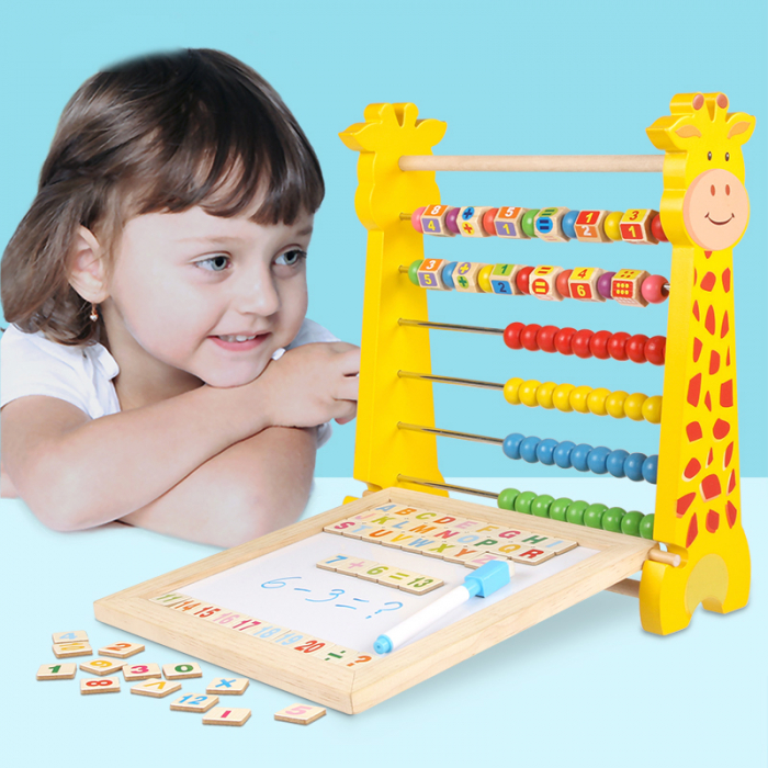 Abac Montessori din lemn cu tablă scris și piese magnetice – copii 3 ani+ [4]