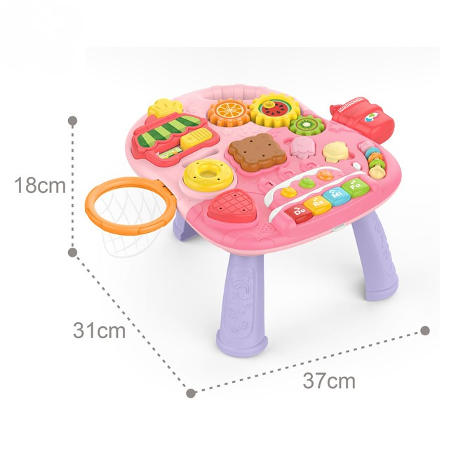 Antepremergător 5 în 1 cu masă de activități și jocuri educative – roz [2]