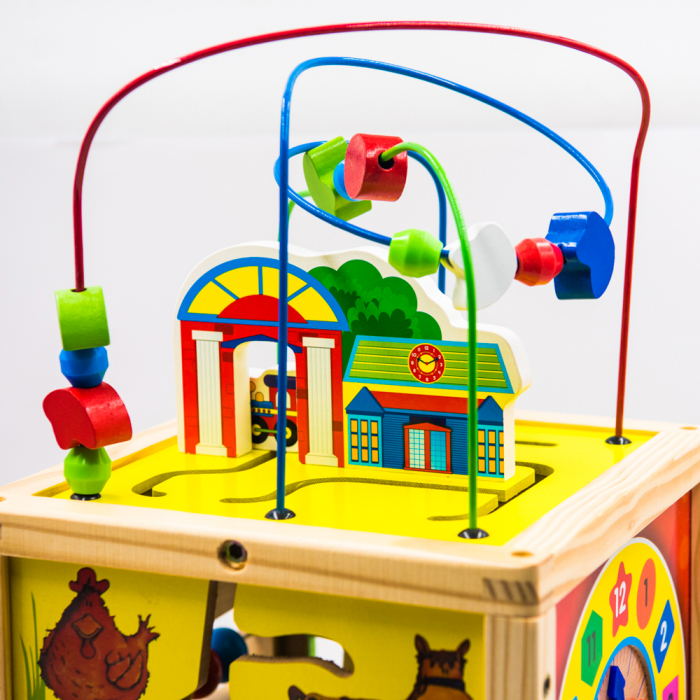 Antepremergator din lemn + Cub educativ multi-activitati Montessori 6‑în‑1 [7]
