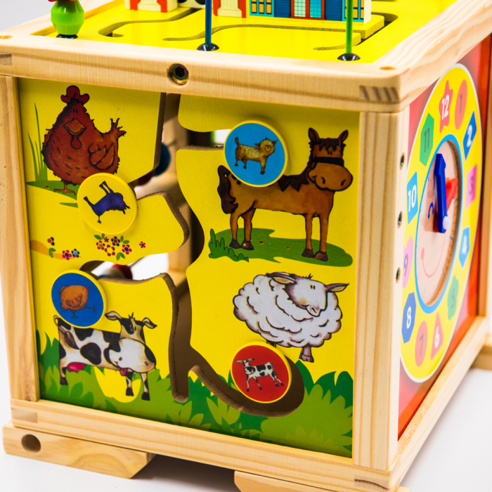 Antepremergator din lemn + Cub educativ multi-activitati Montessori 6‑în‑1 [3]