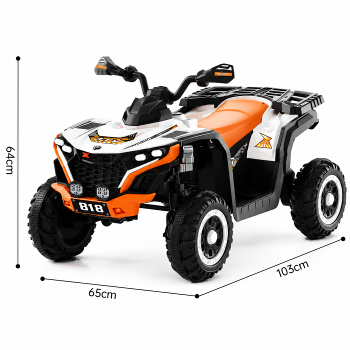 ATV electric cu motor 380W, roți EVA și design sport off-road - Portocaliu [4]