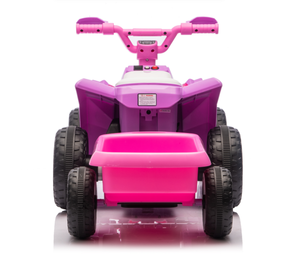 ATV electric pentru copii cu remorcă, roți rezistente și design off-road - Roz [5]