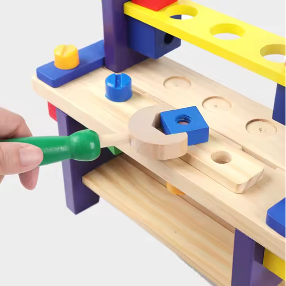 Banc de scule din lemn pentru copii – Jucarie educativa 3+ [3]
