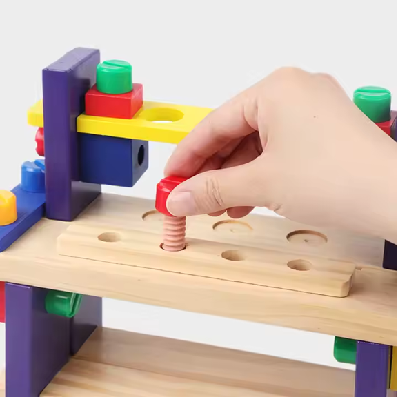 Banc de scule din lemn pentru copii – Jucarie educativa 3+ [4]