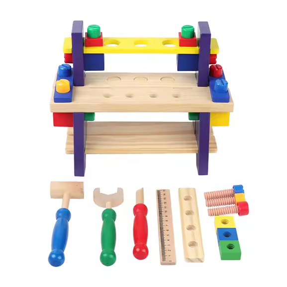 Banc de scule din lemn pentru copii – Jucarie educativa 3+ [2]