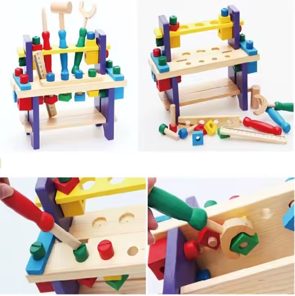 Banc de scule din lemn pentru copii – Jucarie educativa 3+ [5]