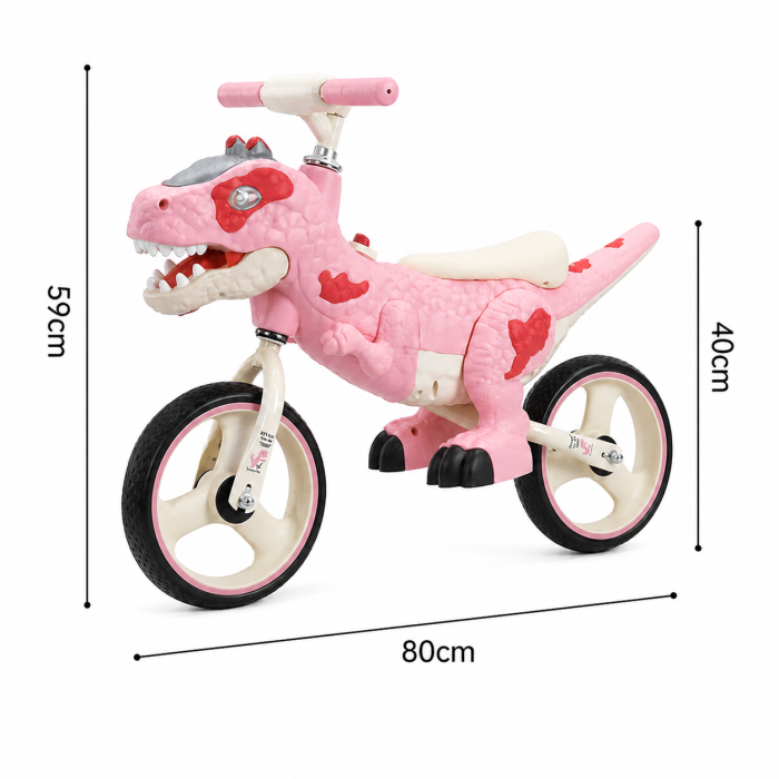 Bicicletă de echilibru cu muzică pentru copii - Model dinozaur roz [4]