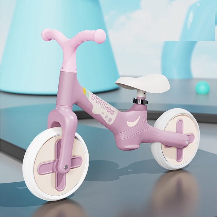 Bicicletă de echilibru ergonomică – fără pedale (roz) [3]