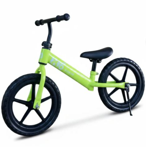 Bicicletă de echilibru fără pedale – roți cauciuc 14 inch (verde) [2]