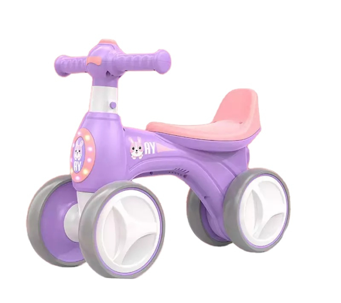 Bicicletă fără pedale cu lumini, sunete si baloane de sapun – 4 roți roz [3]