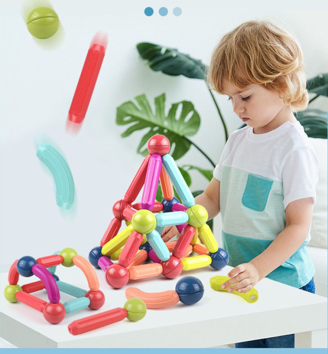 Blocuri Magnetice pentru Constructii cu masinute 58/80/100 piese [4]