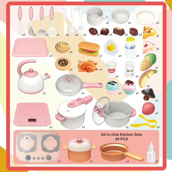 Bucătărie de jucărie Dream – cu lumini, sunete și abur realist, set complet pentru joacă creativă [5]