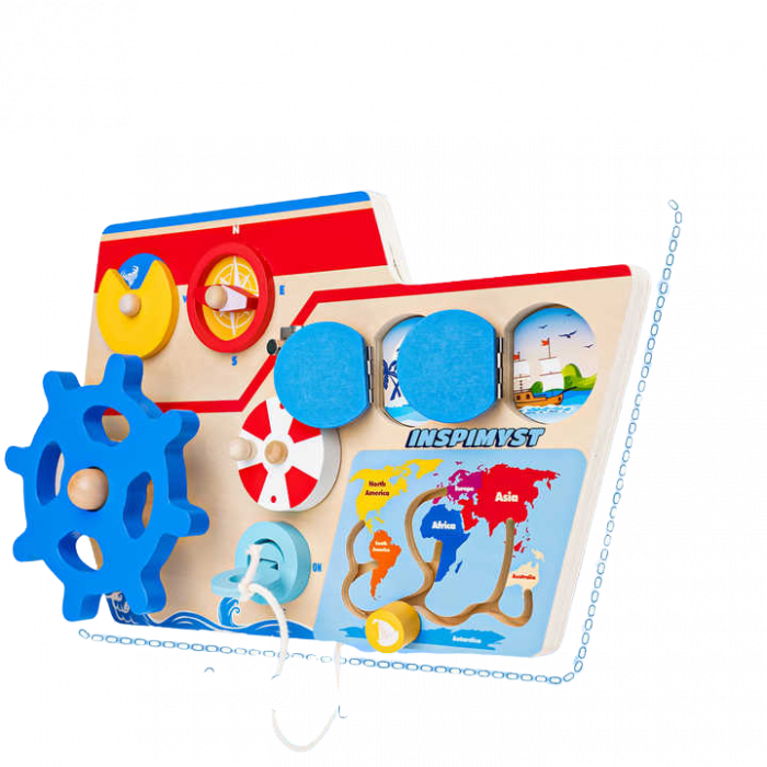 Busy Board Montessori Vapor din lemn – Placa senzorială | ZukiToys.ro [2]
